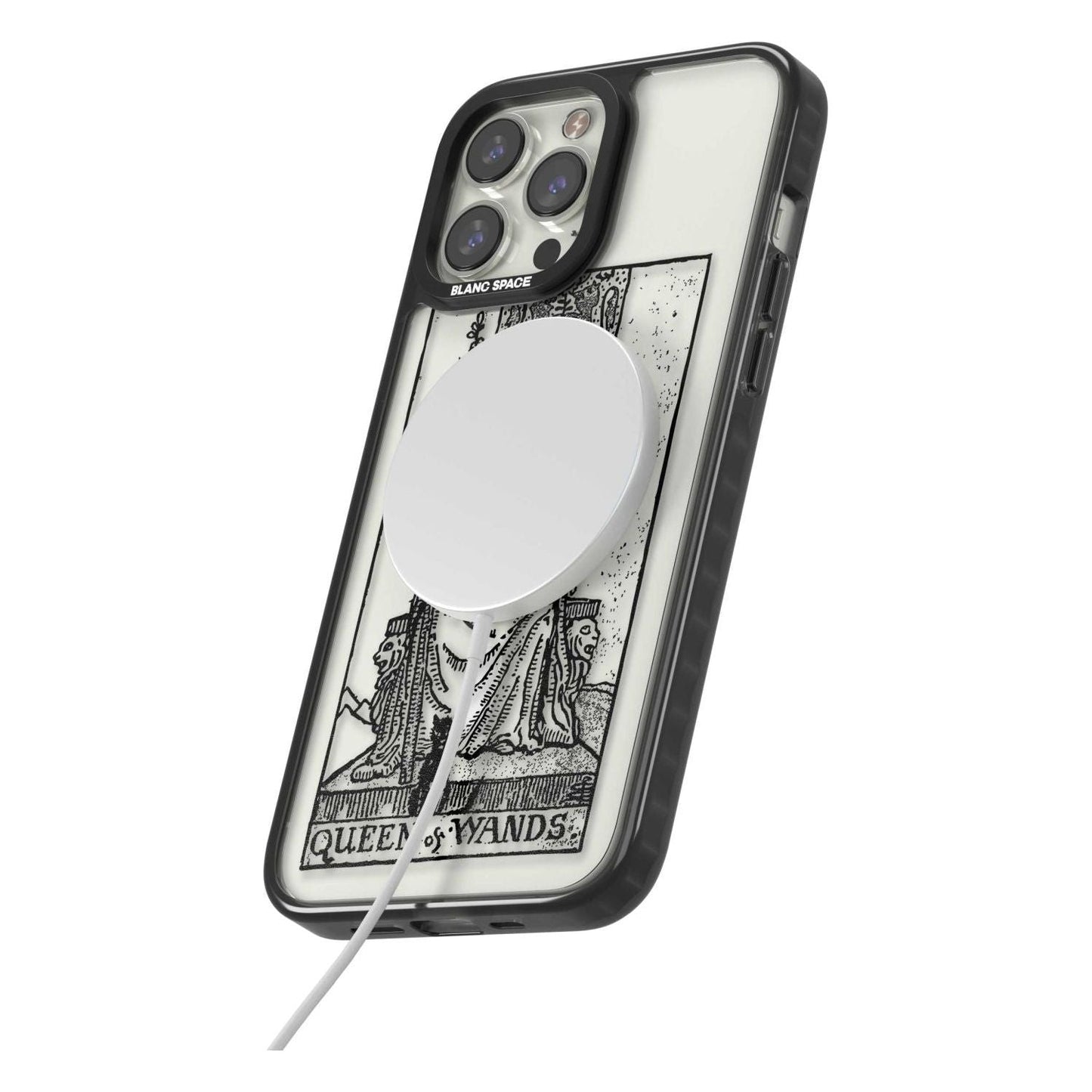 Personalisierte Tarotkarte „Königin der Stäbe“ (transparent)