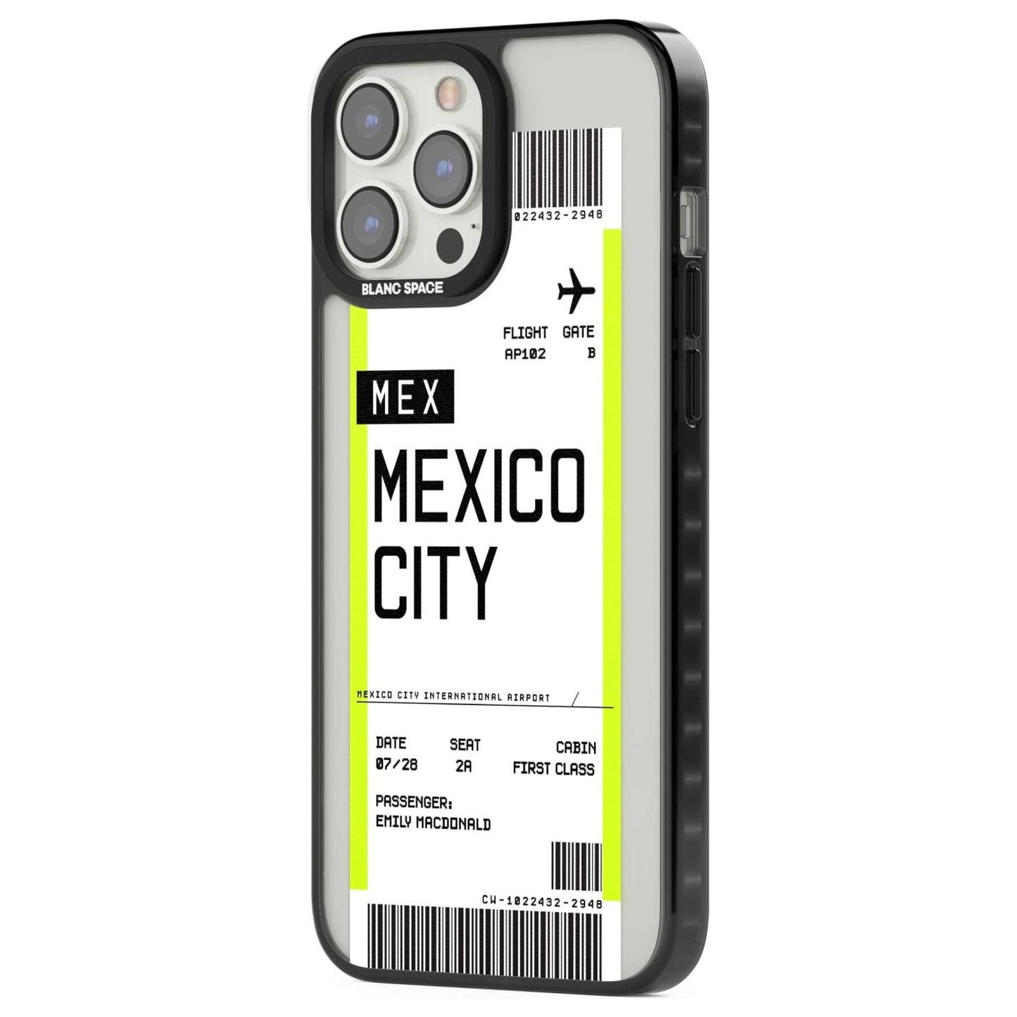 Carte d'embarquement personnalisée pour Mexico
