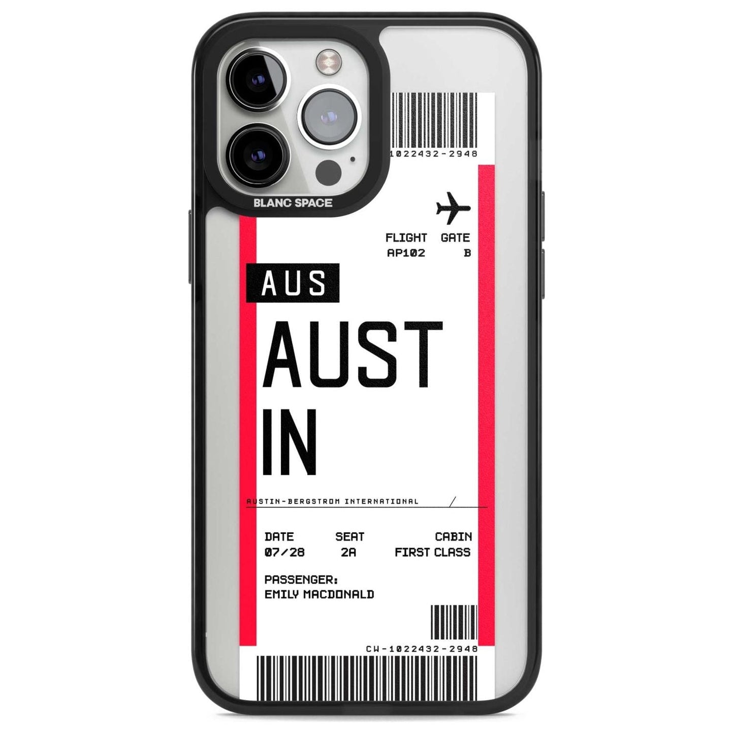 Personalised Austin Boarding Pass