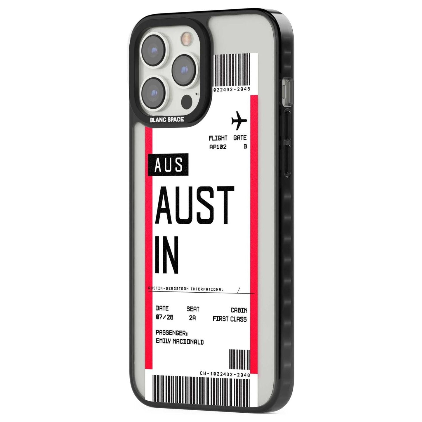 Personalised Austin Boarding Pass