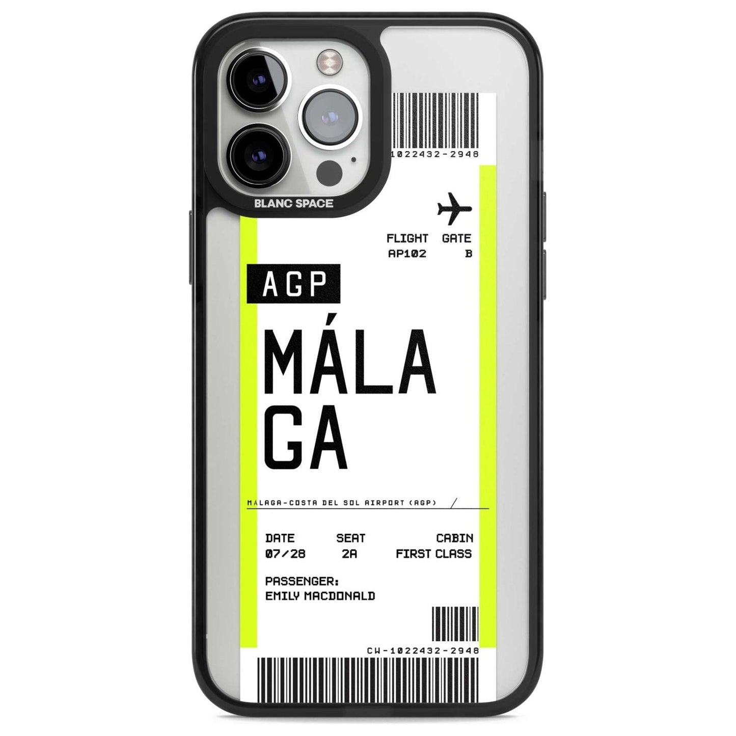 Personalised Málaga Boarding Pass
