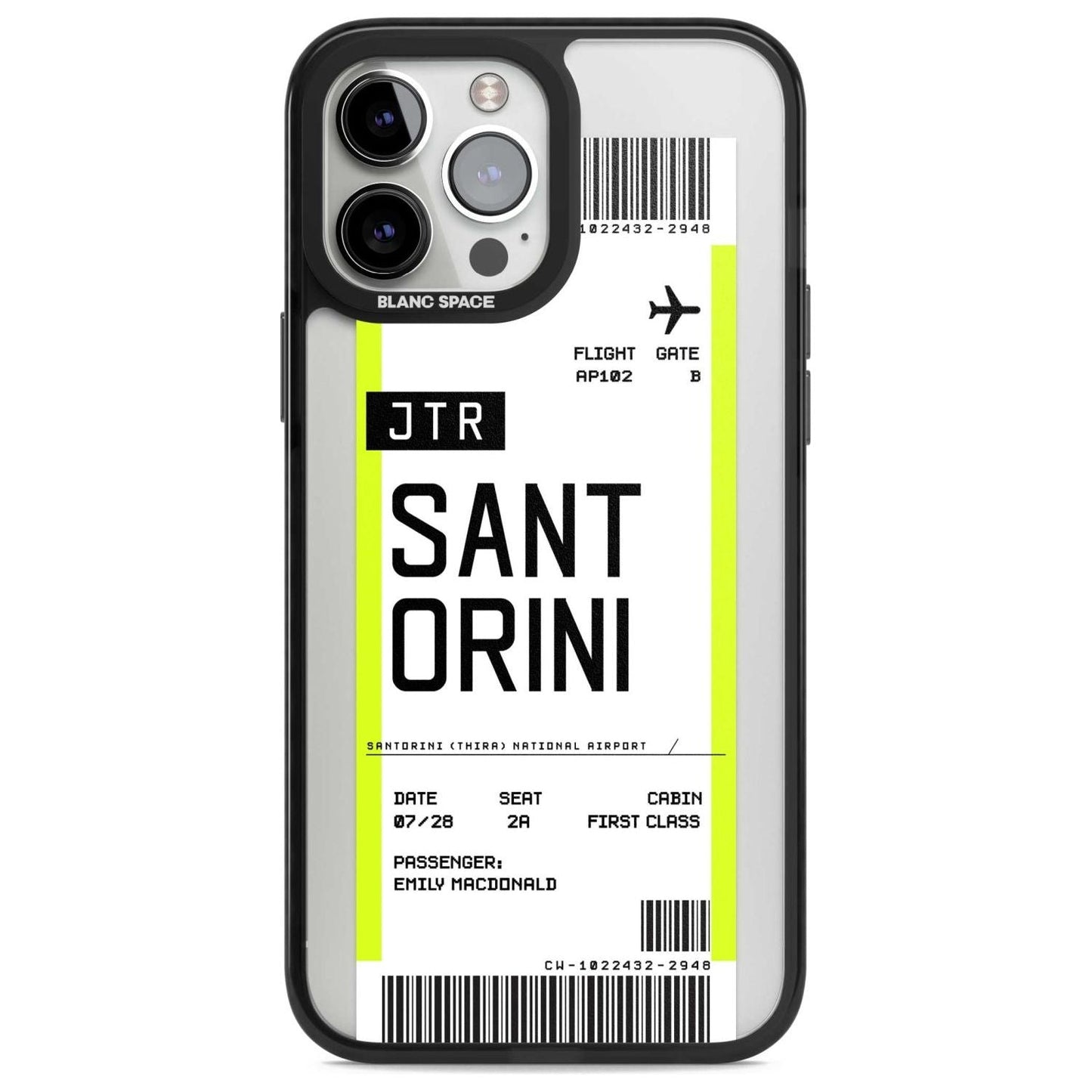 Personalisierte Bordkarte für Santorini