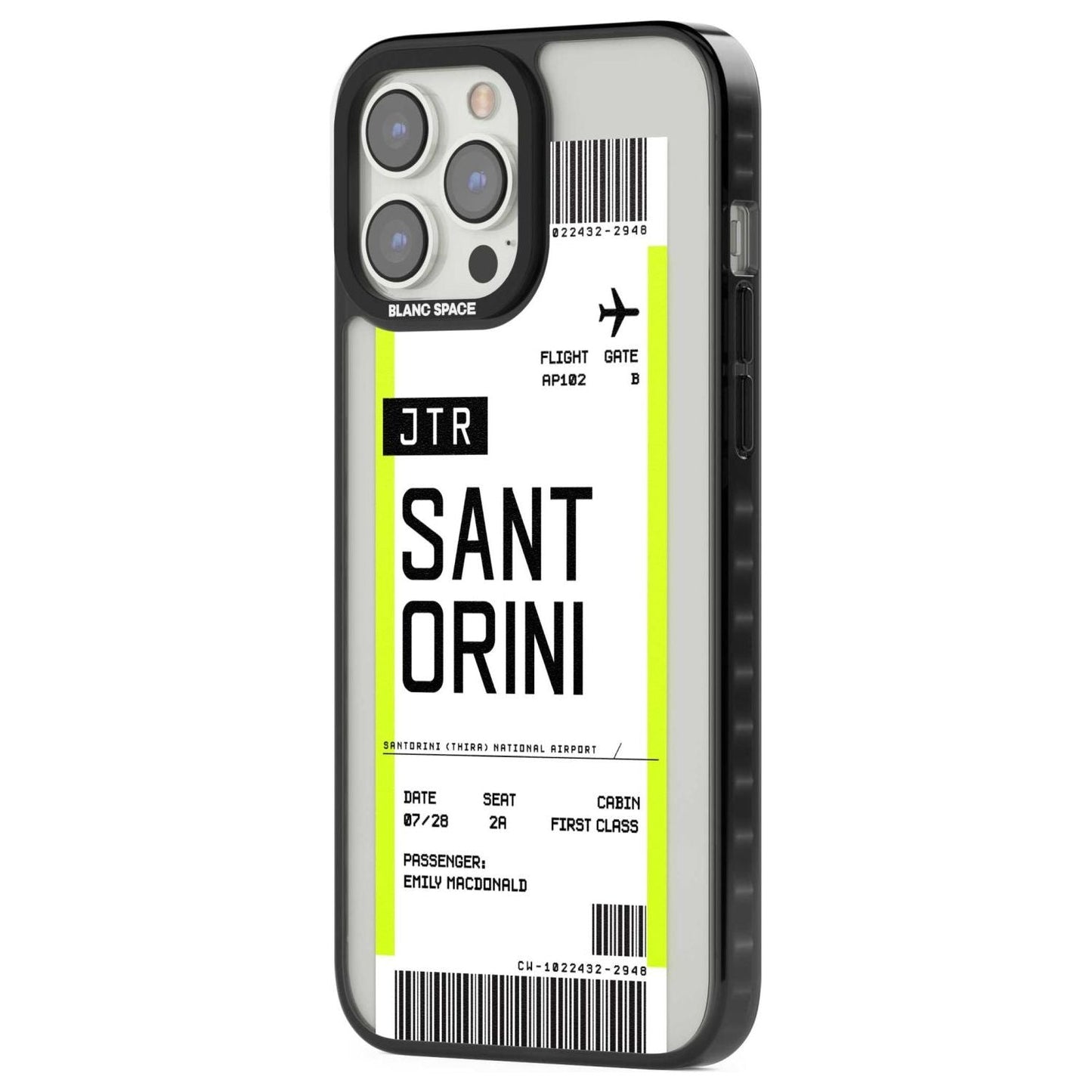 Personalisierte Bordkarte für Santorini