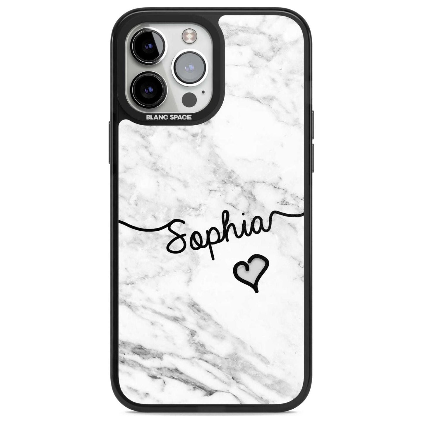 Personalised White Marble Heart