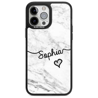 Personalised White Marble Heart