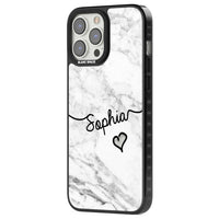 Personalised White Marble Heart