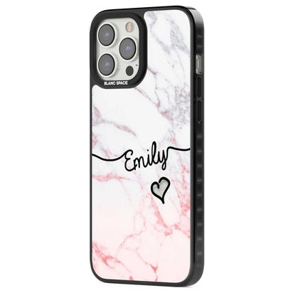 Personalised Pink Fade Marble Heart