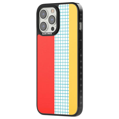 Grille abstraite rouge, bleue, jaune