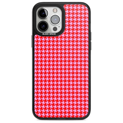 Pied-de-poule rose fluo et rouge