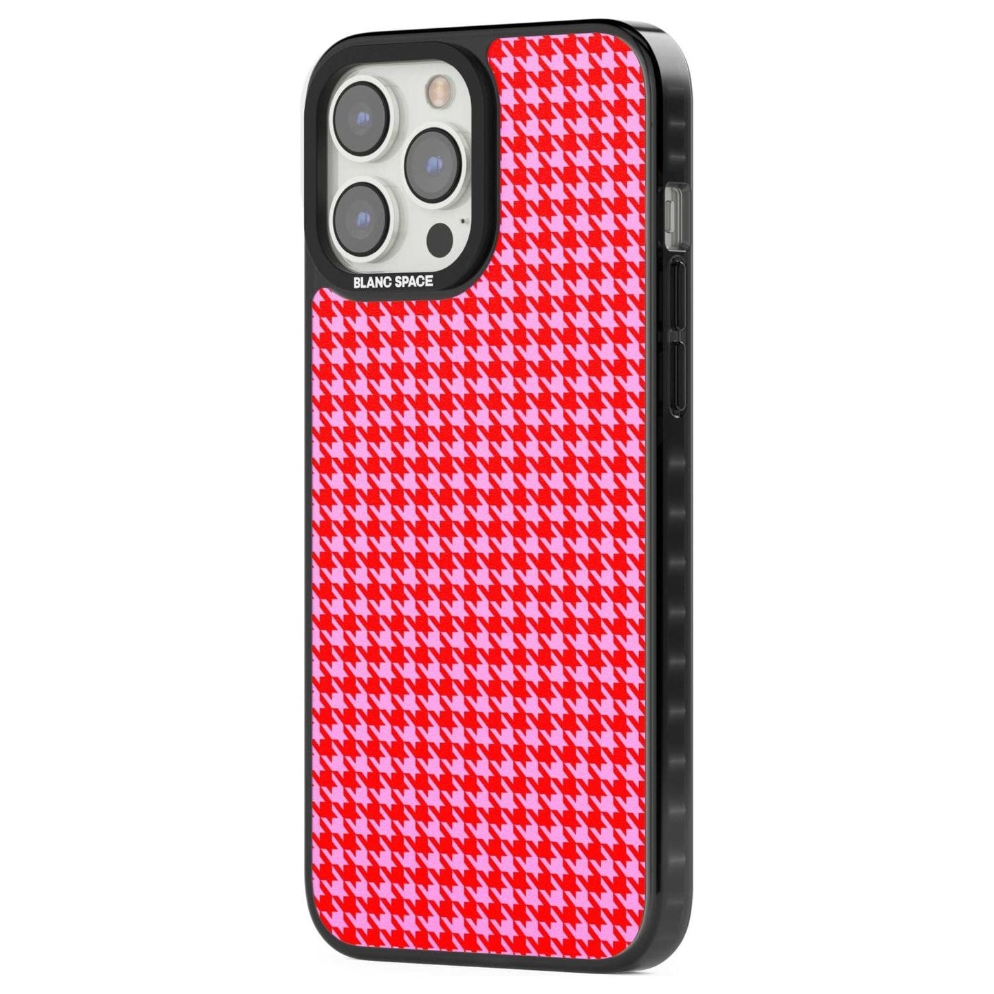 Pied-de-poule rose fluo et rouge