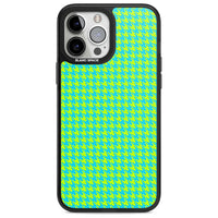 Neon Lime & Turquoise Houndstooth