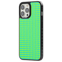 Neon Lime & Turquoise Houndstooth