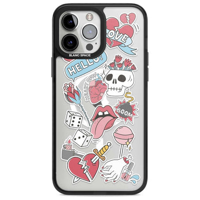 Autocollants Crâne et Fleurs