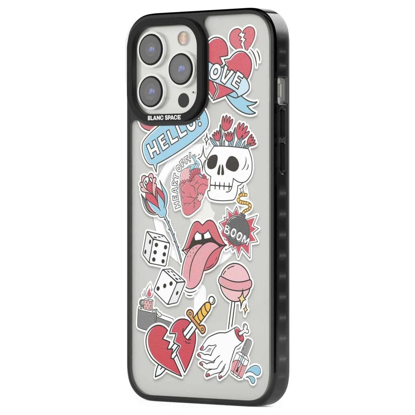 Autocollants Crâne et Fleurs