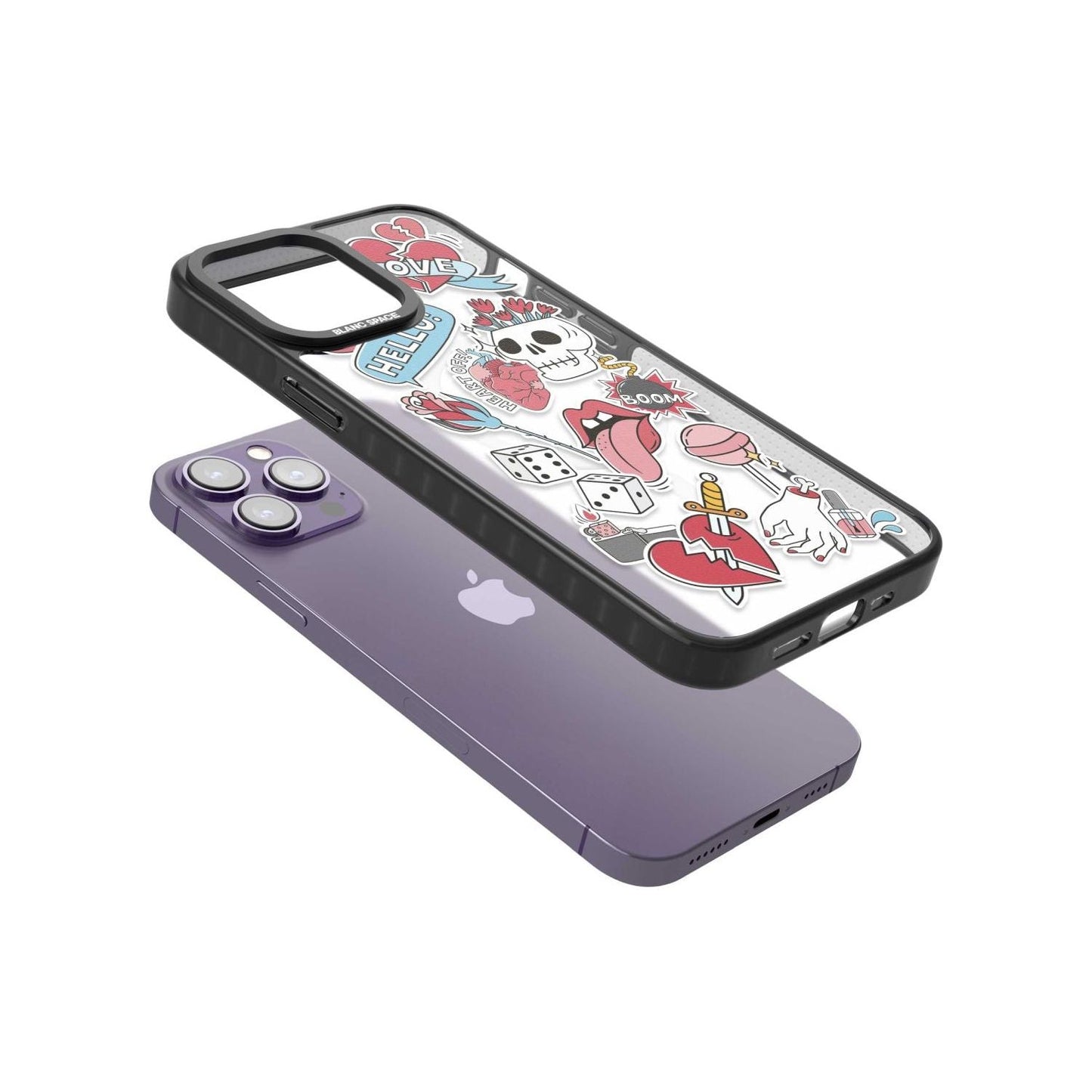 Autocollants Crâne et Fleurs