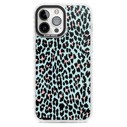 Leopardenmuster in Pastellblau und Rosa