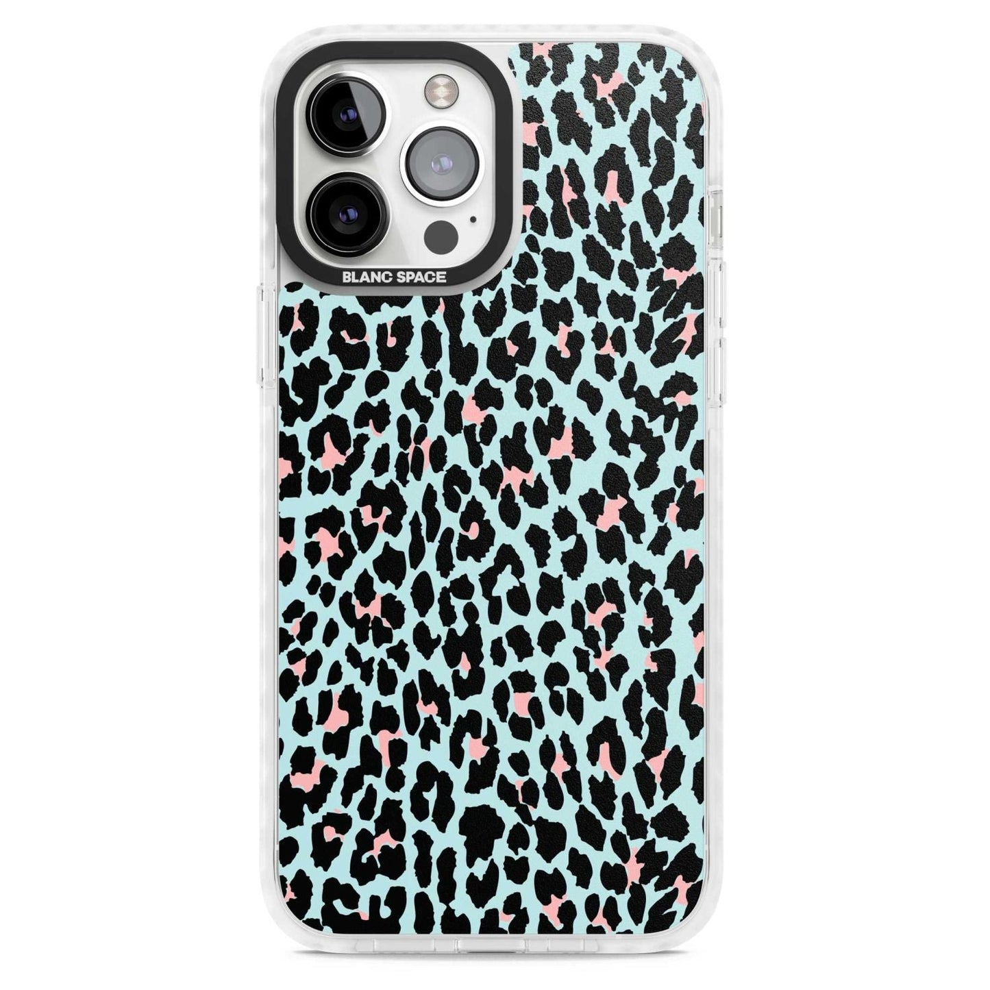 Leopardenmuster in Pastellblau und Rosa