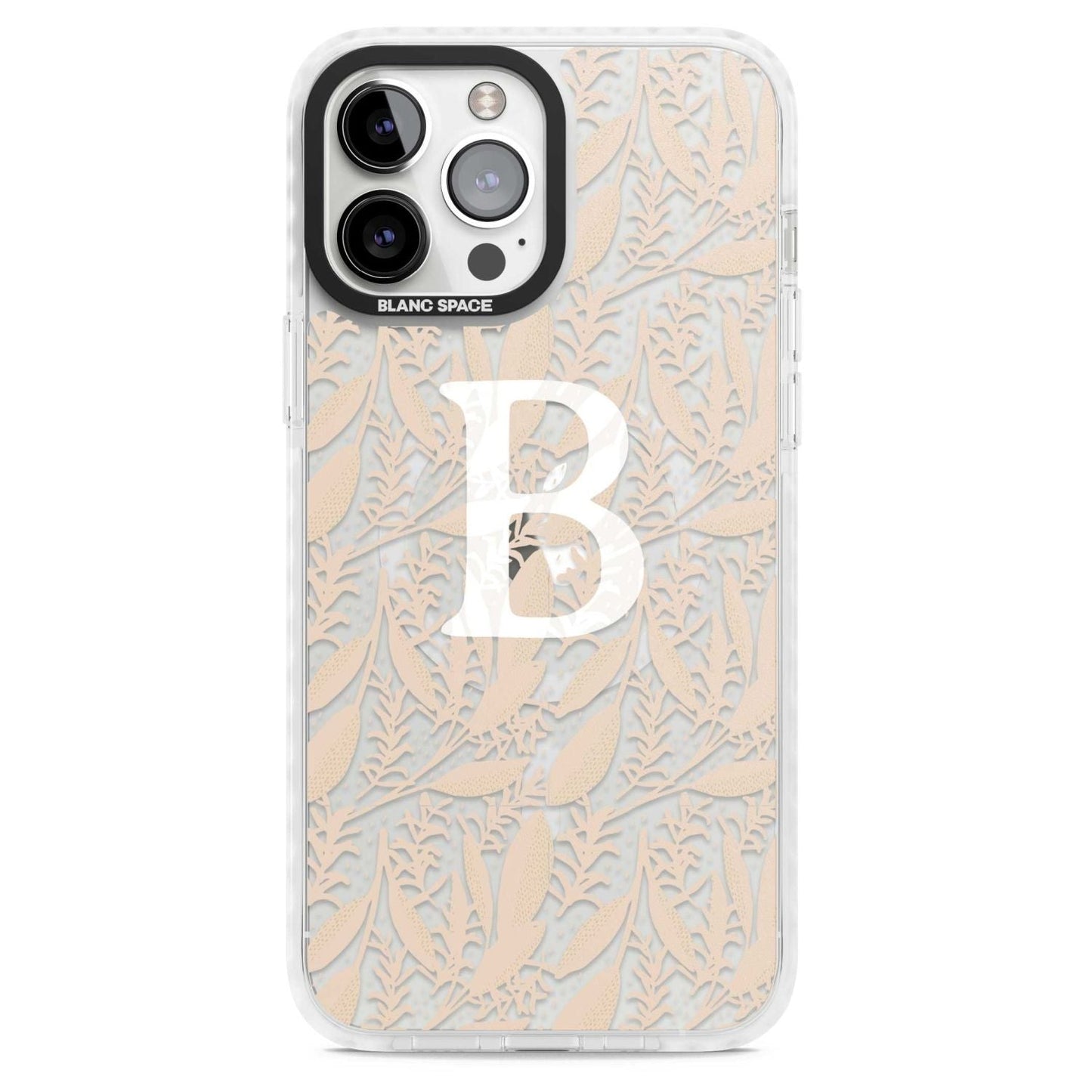 Monogramme personnalisé, motif floral abstrait subtil.