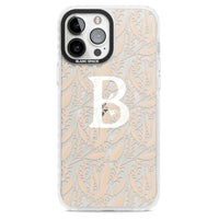 Monogramme personnalisé, motif floral abstrait subtil.