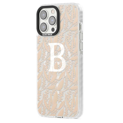 Monogramme personnalisé, motif floral abstrait subtil.