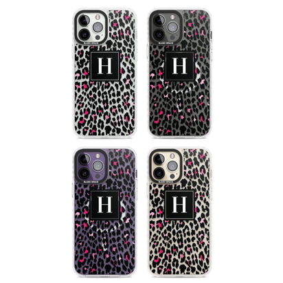 Personalised Clear Pink Leopard Monogram