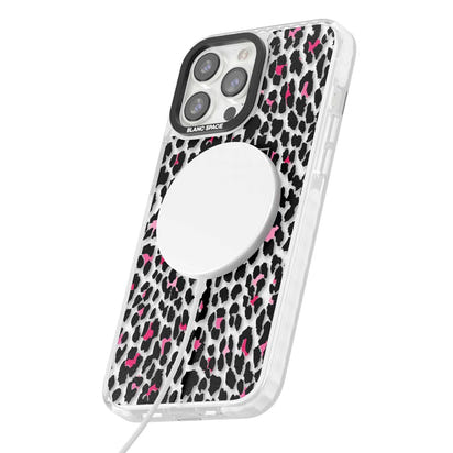 Personalised Clear Pink Leopard Monogram