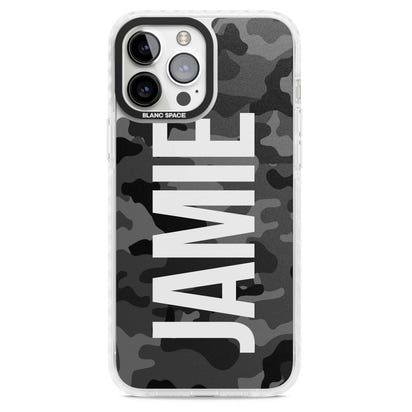 Personalised Black Camo Name Vertical