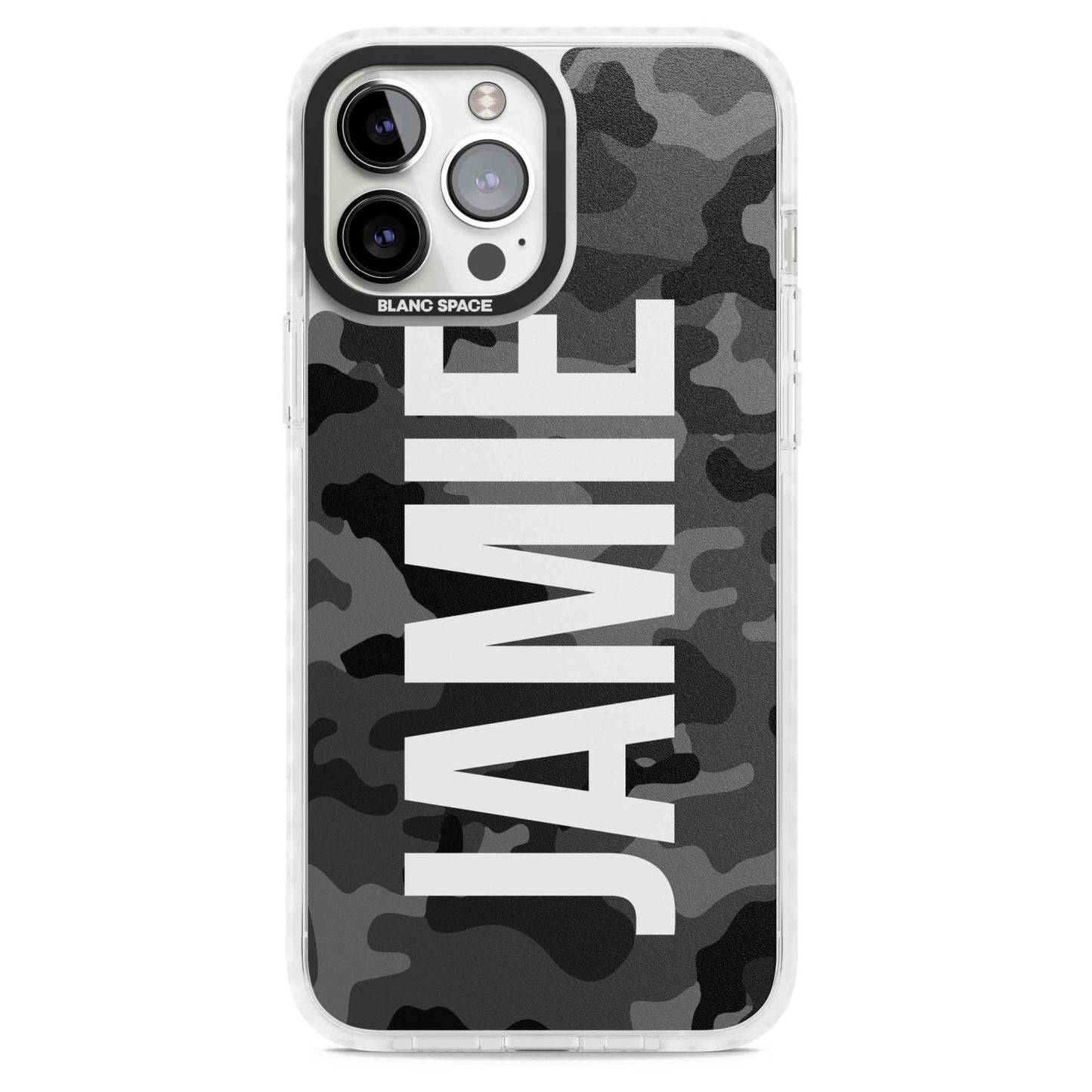 Personalised Black Camo Name Vertical