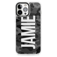Personalised Black Camo Name Vertical