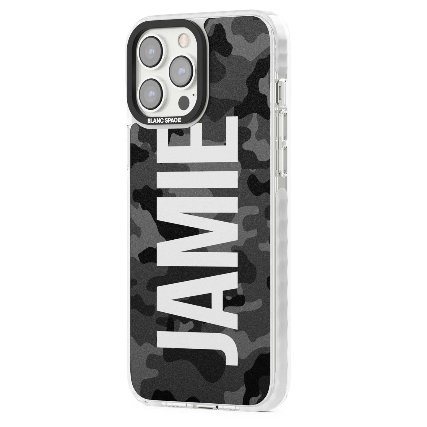 Personalised Black Camo Name Vertical