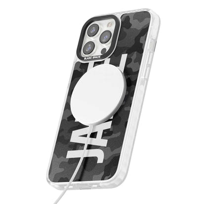 Personalised Black Camo Name Vertical