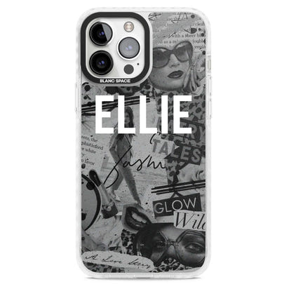 Personalisierte Vintage-Collage in Graustufen