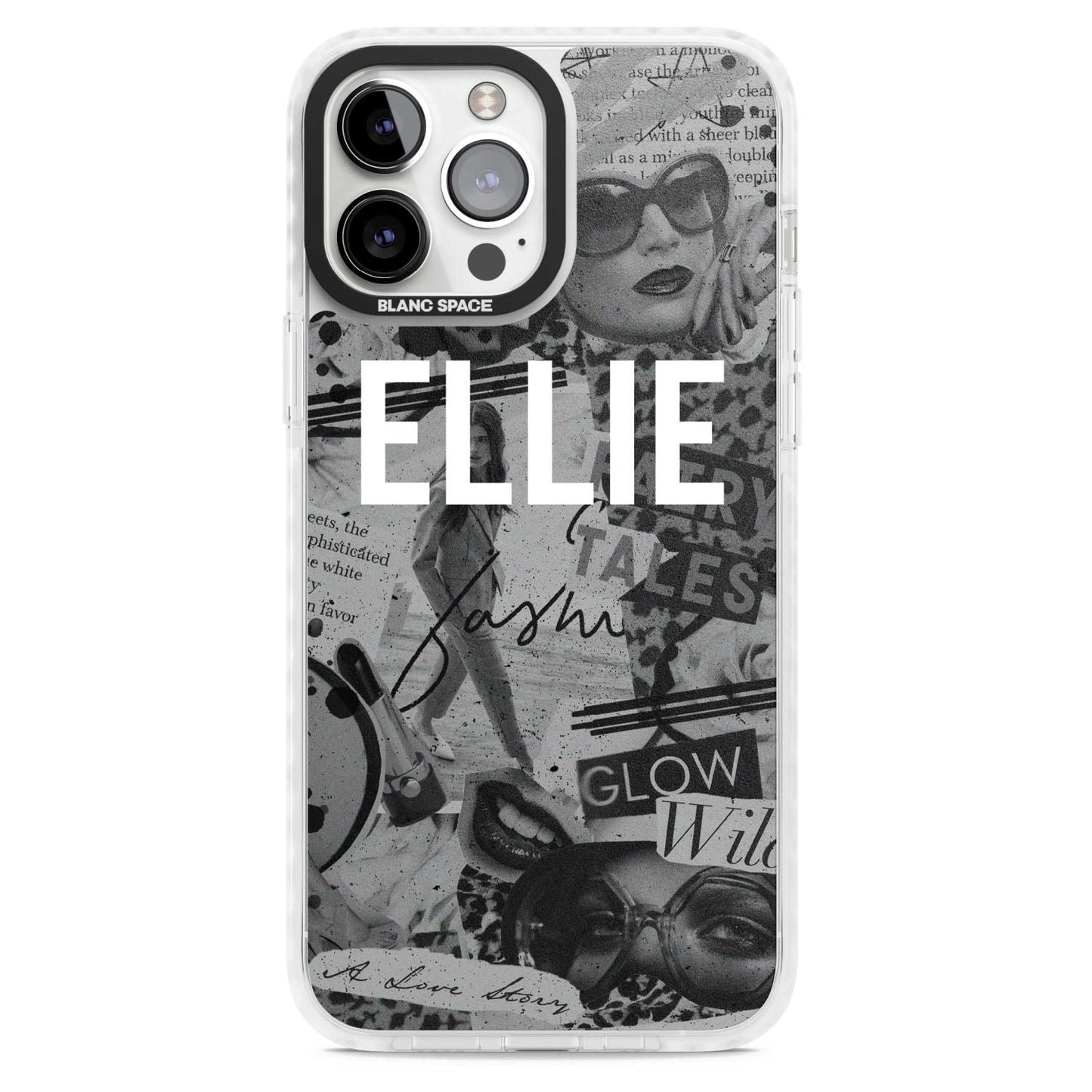 Personalisierte Vintage-Collage in Graustufen