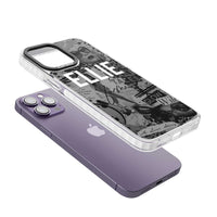 Personalisierte Vintage-Collage in Graustufen