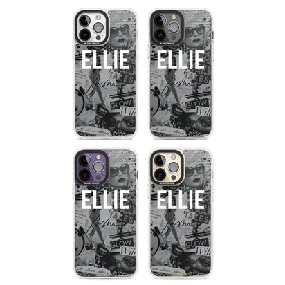 Personalisierte Vintage-Collage in Graustufen