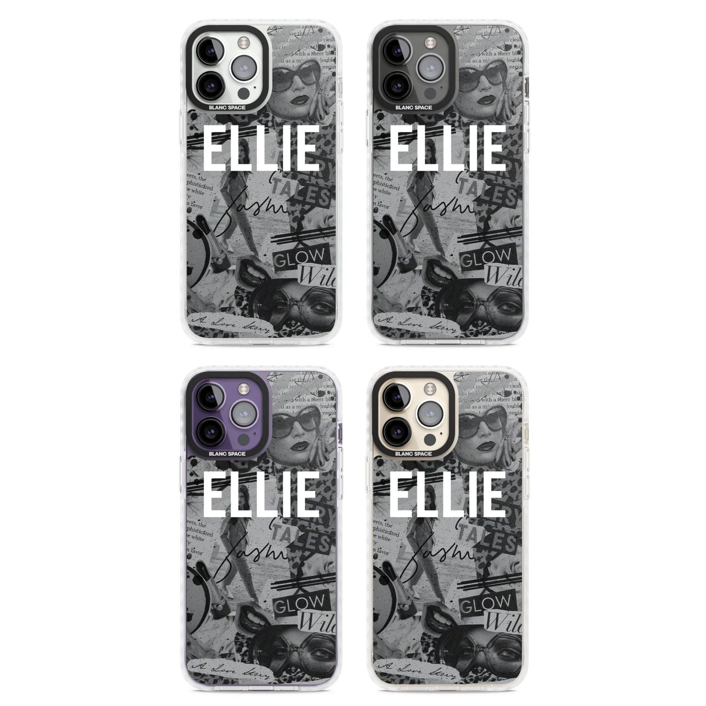 Personalisierte Vintage-Collage in Graustufen