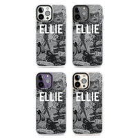 Personalisierte Vintage-Collage in Graustufen