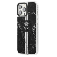 Personalised Black Marble Stripe Initials