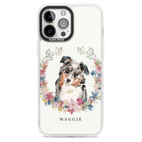 Personalised Australian Shepherd Floral Portrait
