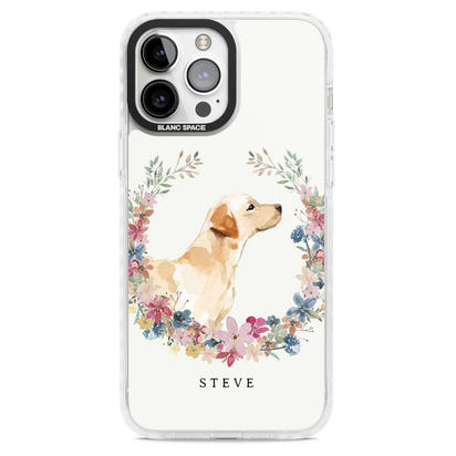 Personalised Yellow Labrador Floral Portrait