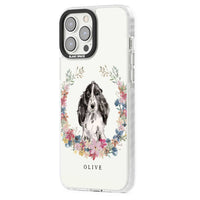 Personalisiertes Blumenporträt eines schwarzen Cocker Spaniels