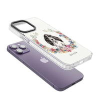 Personalisiertes Blumenporträt eines schwarzen Cocker Spaniels