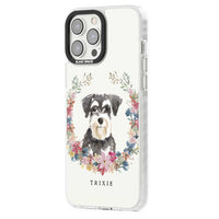 Personalised Watercolor Schnauzer Floral Portrait