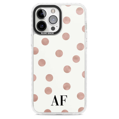 Points et initiales personnalisés en or rose