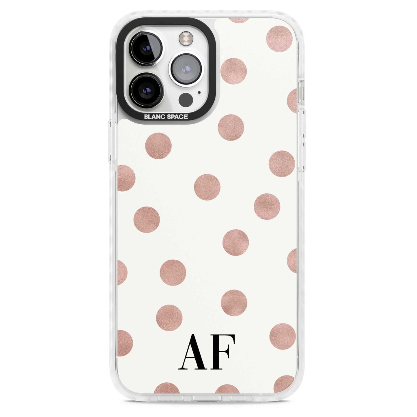 Points et initiales personnalisés en or rose