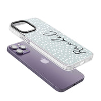 Écriture cursive verticale personnalisée et points