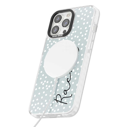 Écriture cursive verticale personnalisée et points