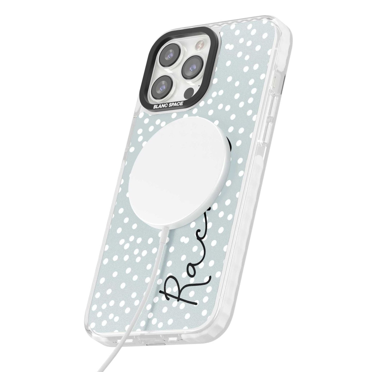 Écriture cursive verticale personnalisée et points