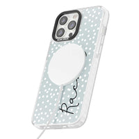 Écriture cursive verticale personnalisée et points