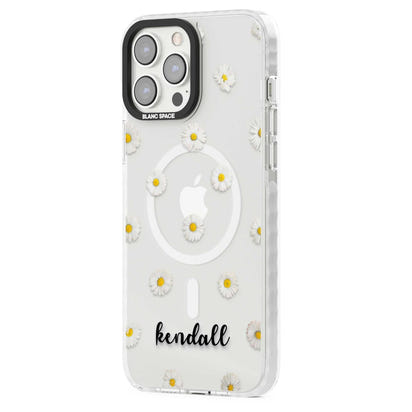 Personalised White Daisies & Cursive